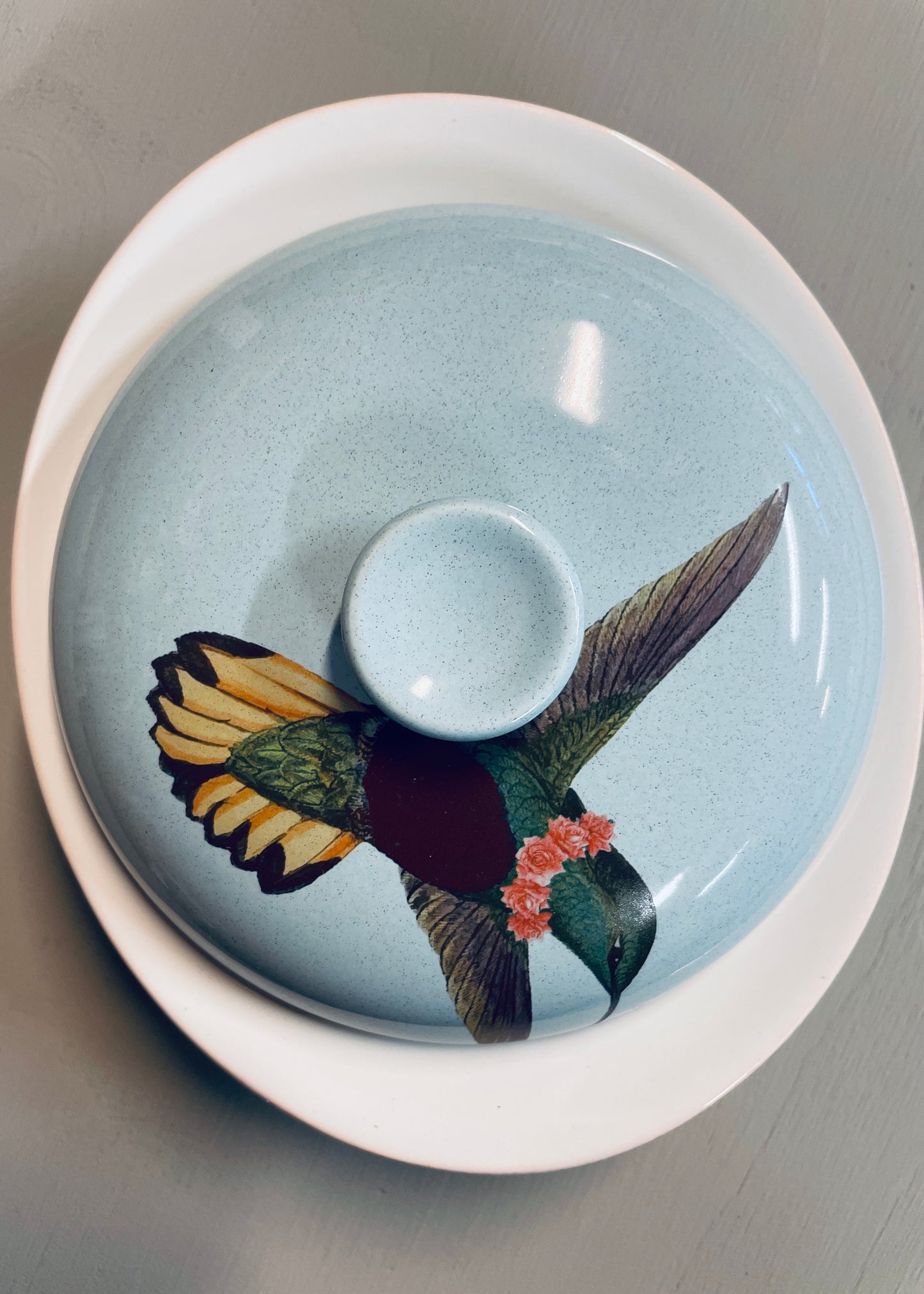 Gepimpt schaaltje - Hummingbird in blue