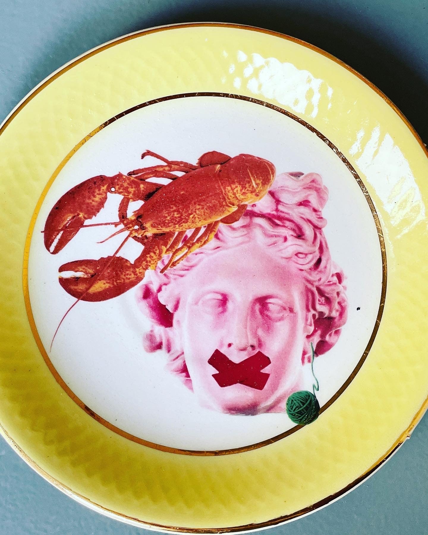 Gepimpt bordje - Zij en de lobster